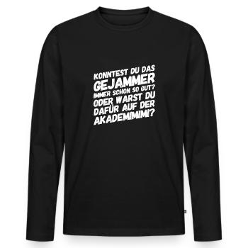 Bürohumor Büro Lustige Witzige Sprüche Mimimi - Männer Premium Bio Langarmshirt - Schwarz - Vorne - Nico (187cm)