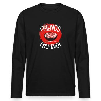 Friends Pho Ever - Vietnam, soupe, soupe aux nouilles - T-shirt manches longues Premium bio Homme - noir - Devant - Nico (187cm)