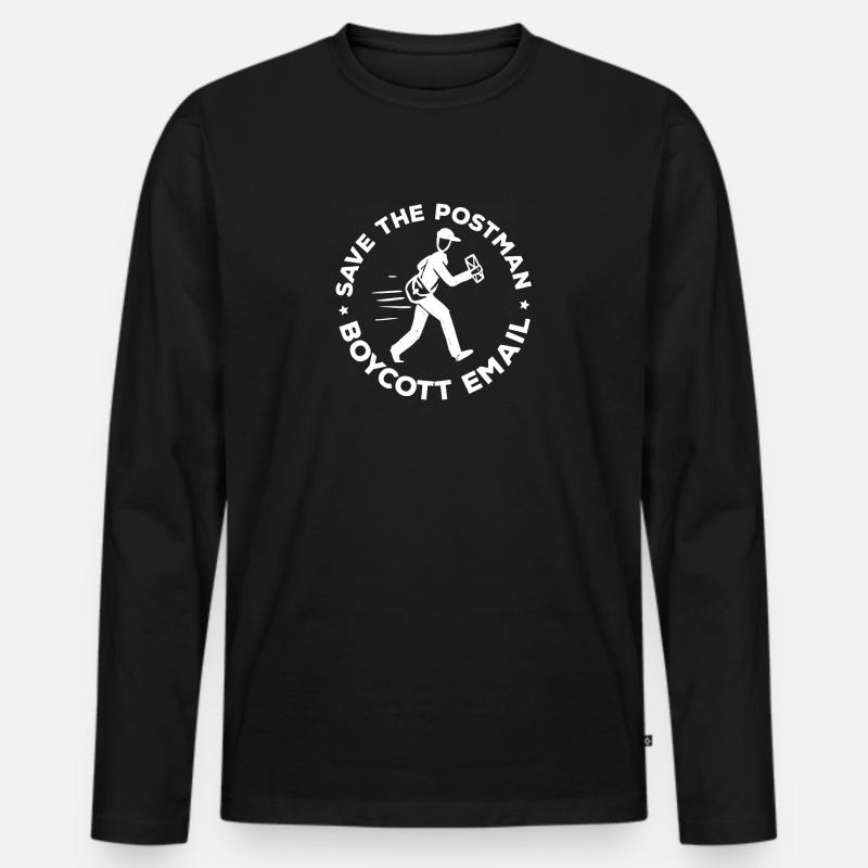 Boycott E-mail - Postman, Postman, Messenger - T-shirt manches longues Premium bio Homme - noir