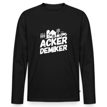 Landwirt Bauer Landwirtschaft Sprüche Studium - Männer Premium Bio Langarmshirt - Schwarz - Vorne - Nico (187cm)