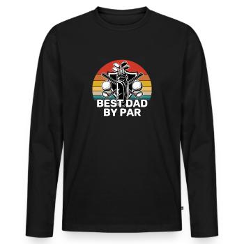 Golfing Dad - Best Dad By Par - Men's Premium Organic Long Sleeve Shirt - black - Front - Nico (187cm)