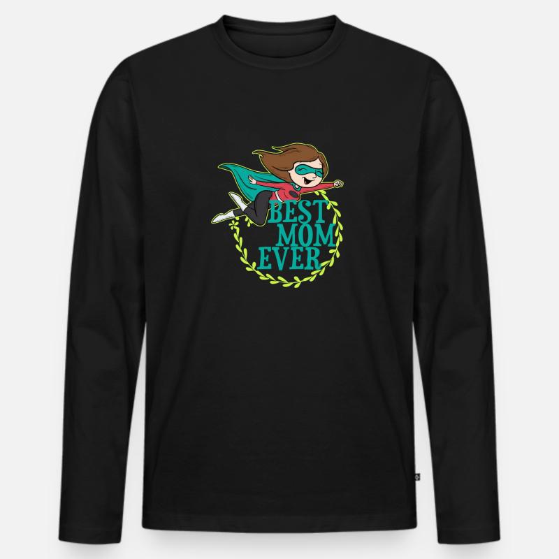 beste mutti ever - Männer Premium Bio Langarmshirt - Schwarz