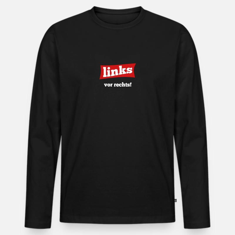 Gegen Rechts - Männer Premium Bio Langarmshirt - Schwarz
