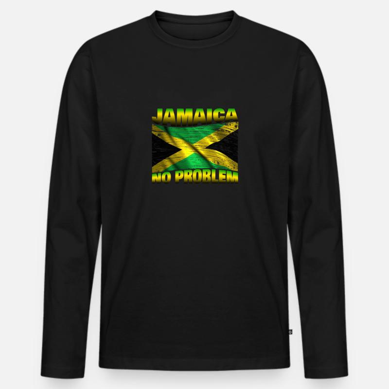 Jamaica no problem - Männer Premium Bio Langarmshirt - Schwarz