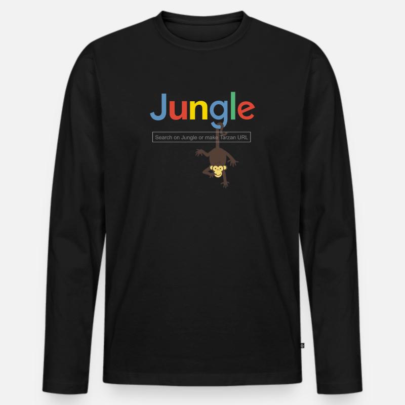 JUNGLE GOOGLE & CHEETAH - Männer Premium Bio Langarmshirt - Schwarz