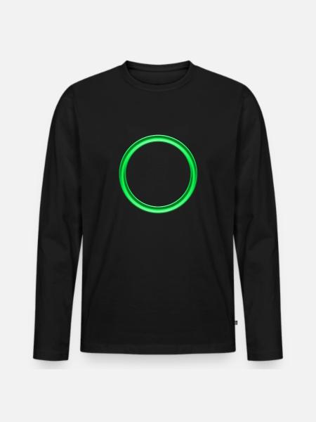 Ring green - Men's Premium Organic Long Sleeve Shirt - black