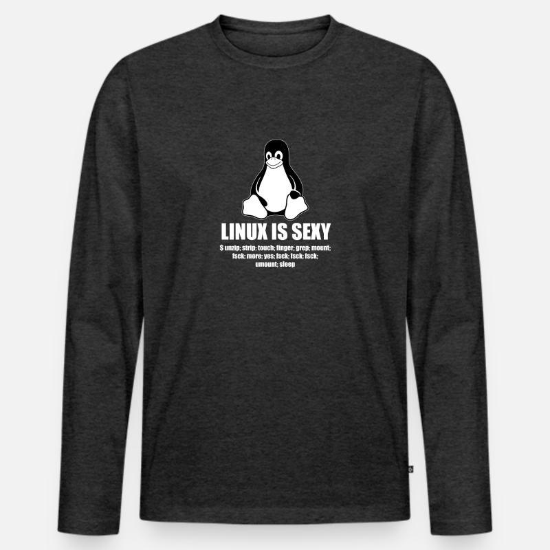 Linux Root SUDO Unix Shell Sexy funny gift Men's Premium Organic Long Sleeve Shirt
