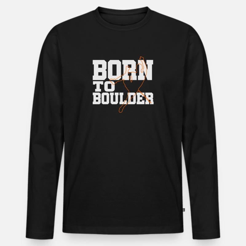 Climber Boulder Climber Climbing - Men's Premium Organic Long Sleeve Shirt - black