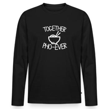 Pho ever - Vietnam, soupe, soupe aux nouilles - T-shirt manches longues Premium bio Homme - noir - Devant - Nico (187cm)