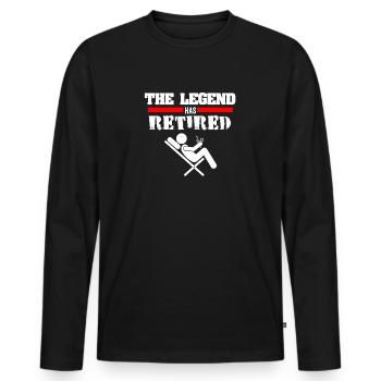 The legend has retired - retiree, pensioner, pension - Men's Premium Organic Long Sleeve Shirt - black - Front - Nico (187cm)
