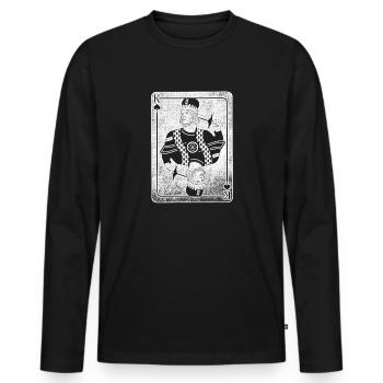 Heart King Poker Card Halloween Costume Funny - Men's Premium Organic Long Sleeve Shirt - black - Front - Nico (187cm)
