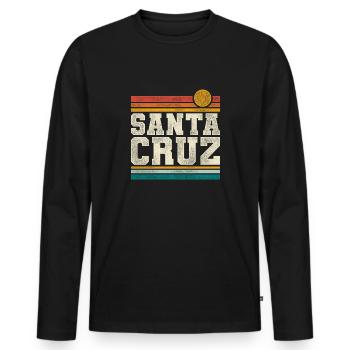Santa Cruz Sunset California Vacation - Men's Premium Organic Long Sleeve Shirt - black - Front - Nico (187cm)
