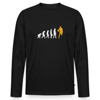 Evolution du basket - T-shirt manches longues Premium bio Homme - noir - Devant - Nico (187cm)