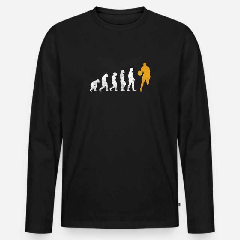 Basketball Evolution - Männer Premium Bio Langarmshirt - Schwarz