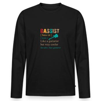 Bassist - guitar, bass - Men's Premium Organic Long Sleeve Shirt - black - Front - Nico (187cm)