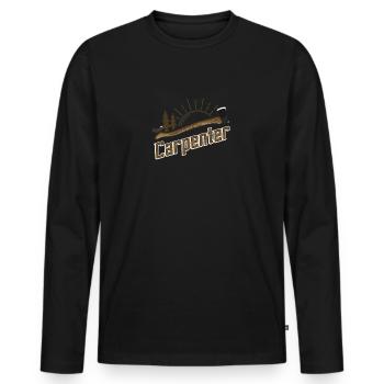 Carpenter - Zimmerer Tischler - Männer Premium Bio Langarmshirt - Schwarz - Vorne - Nico (187cm)