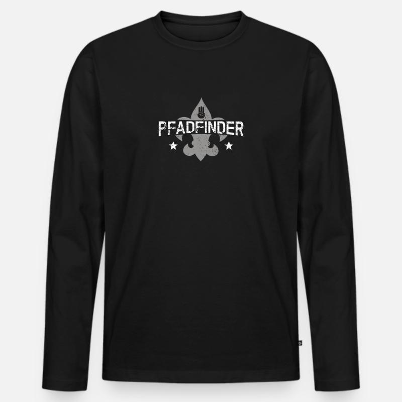 Pfadfinder - Männer Premium Bio Langarmshirt - Schwarz