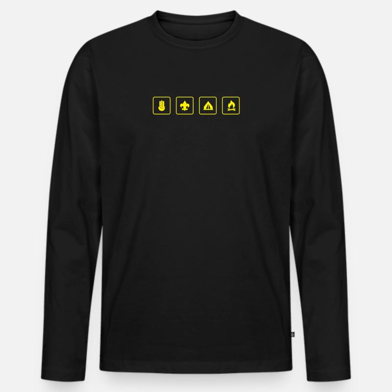 Pfadfinder - Männer Premium Bio Langarmshirt - Schwarz