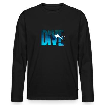 Dive - diving, divers, snorkeling - Men's Premium Organic Long Sleeve Shirt - black - Front - Nico (187cm)