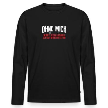 Bogenschießen - Männer Premium Bio Langarmshirt - Schwarz - Vorne - Nico (187cm)