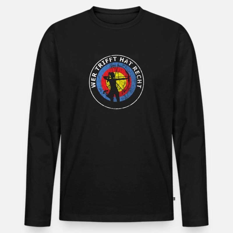 Bogenschießen - Männer Premium Bio Langarmshirt - Schwarz
