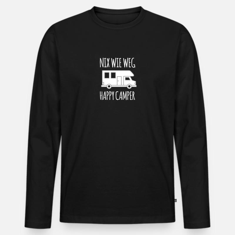 Camping - Männer Premium Bio Langarmshirt - Schwarz