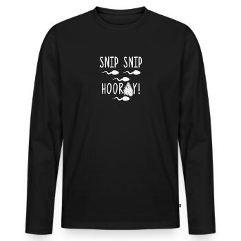 Vasectomie Stérilisation Cadeaux T-shirt - T-shirt manches longues Premium bio Homme - noir - Devant - Nico (187cm)