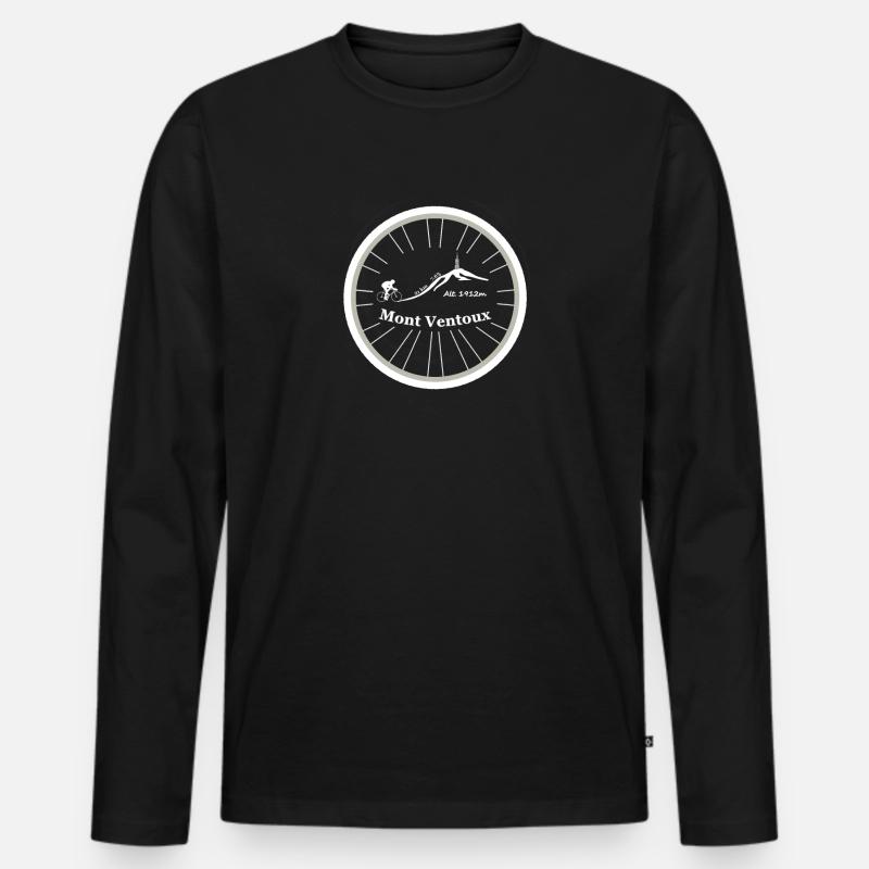 Mont Ventoux - Männer Premium Bio Langarmshirt - Schwarz