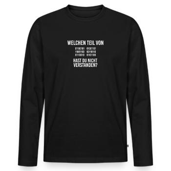 Programmierer - Männer Premium Bio Langarmshirt - Schwarz - Vorne - Nico (187cm)