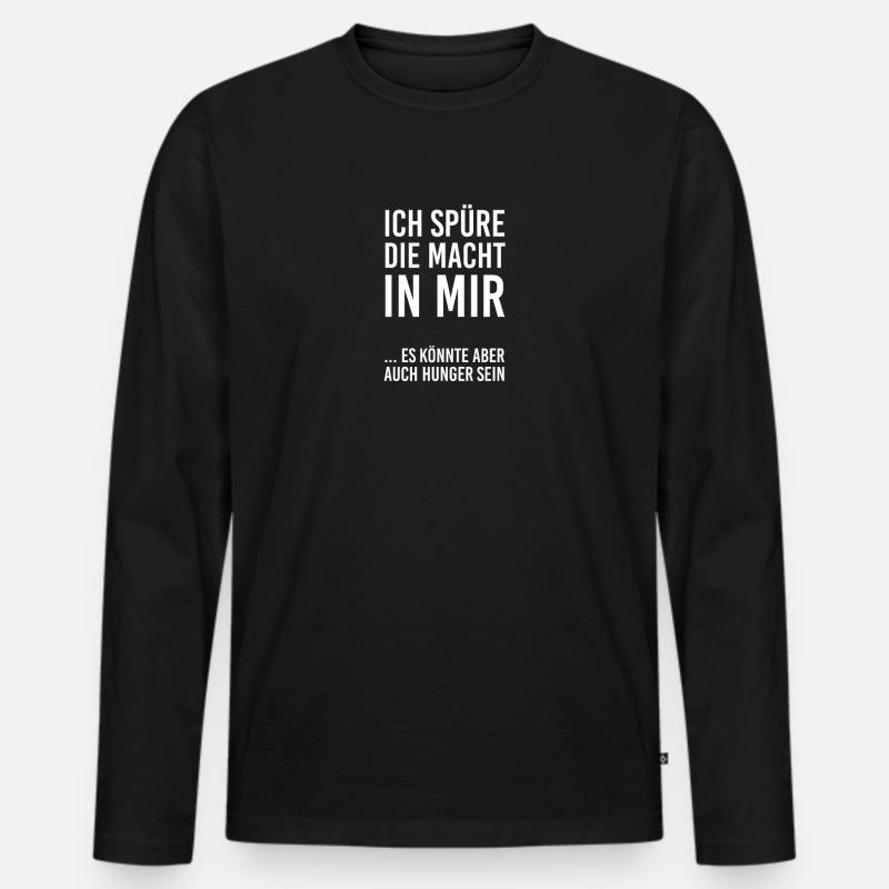Lustig - Männer Premium Bio Langarmshirt - Schwarz