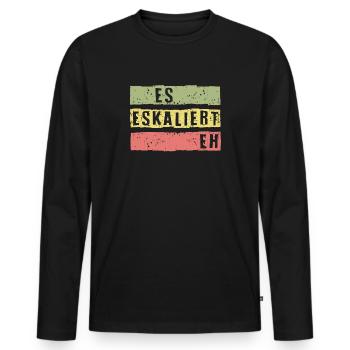 Es Eskaliert Eh - Männer Premium Bio Langarmshirt - Schwarz - Vorne - Nico (187cm)