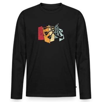 Fléchettes Sport Retro fléchettes flèche - T-shirt manches longues Premium bio Homme - noir - Devant - Nico (187cm)