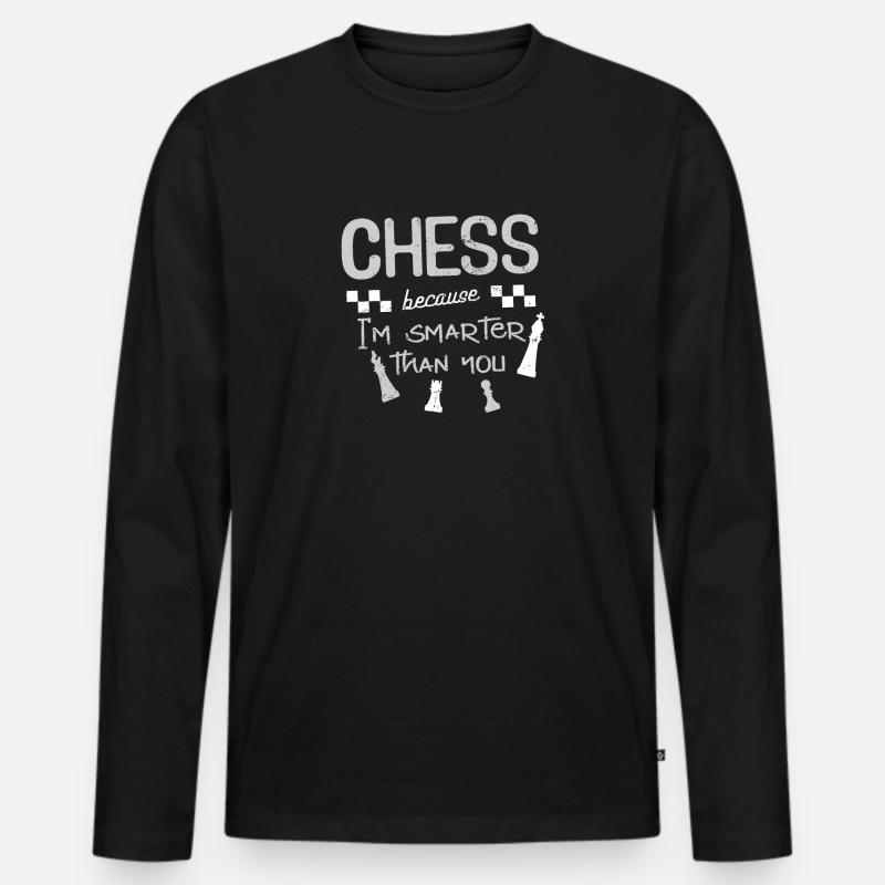 Schach Chess - Männer Premium Bio Langarmshirt - Schwarz