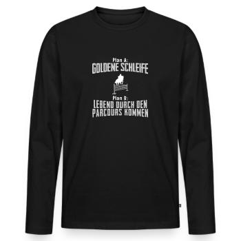 Springreiter - Männer Premium Bio Langarmshirt - Schwarz - Vorne - Nico (187cm)
