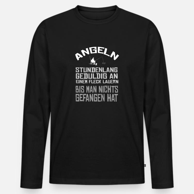 Angler Spruch - Männer Premium Bio Langarmshirt - Schwarz