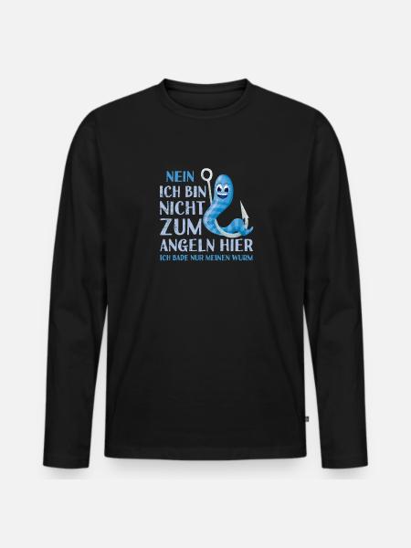 Angler - Männer Premium Bio Langarmshirt - Schwarz