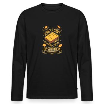 Dissertation Doktorarbeit Thesis Geschenk - Männer Premium Bio Langarmshirt - Schwarz - Vorne - Nico (187cm)