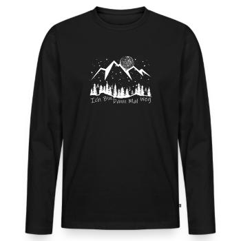 Wandern Jakobsweg Berge Natur Wanderer Hiking Desi - Männer Premium Bio Langarmshirt - Schwarz - Vorne - Nico (187cm)