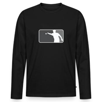 Pétanque Boule Boccia Petanca Major League Style - T-shirt manches longues Premium bio Homme - noir - Devant - Nico (187cm)