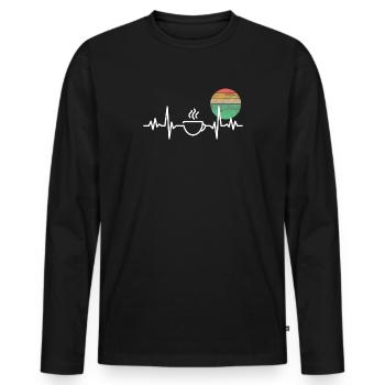 Café café rythme de café buveur de café Amant G - T-shirt manches longues Premium bio Homme - noir - Devant - Nico (187cm)