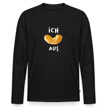 Ich Erdnusflip aus Ich flippe aus Ich flip aus - Männer Premium Bio Langarmshirt - Schwarz - Vorne - Nico (187cm)