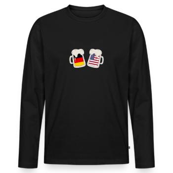 USA German - Bayern Bier Beer America - Men's Premium Organic Long Sleeve Shirt - black - Front - Nico (187cm)