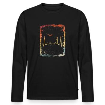 Evolution Modellflug Flugzeug Flieger cooles Retro - Männer Premium Bio Langarmshirt - Schwarz - Vorne - Nico (187cm)