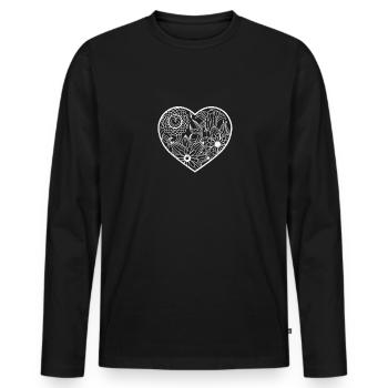 Plant plants lover woman flower rose plant - Men's Premium Organic Long Sleeve Shirt - black - Front - Nico (187cm)