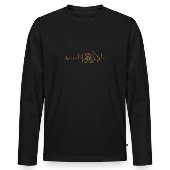Turbolader Herzschlag Retro Tuner Autoliebhaber KF - Männer Premium Bio Langarmshirt - Schwarz - Vorne - Nico (187cm)
