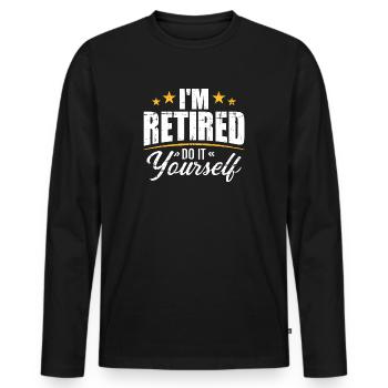 pension - Men's Premium Organic Long Sleeve Shirt - black - Front - Nico (187cm)