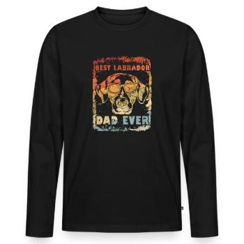 Vintage Best Labrador Dad Ever Geschenk Vatertag - Männer Premium Bio Langarmshirt - Schwarz - Vorne - Nico (187cm)