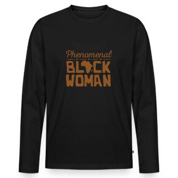 Phenomenal Black Woman Africa - Männer Premium Bio Langarmshirt - Schwarz - Vorne - Nico (187cm)