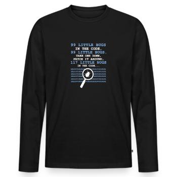Programmeurs - T-shirt manches longues Premium bio Homme - noir - Devant - Nico (187cm)