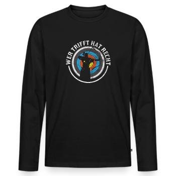 Bogenschiessen Bogenschütze Bogen Pfeil Langbogen - Männer Premium Bio Langarmshirt - Schwarz - Vorne - Nico (187cm)